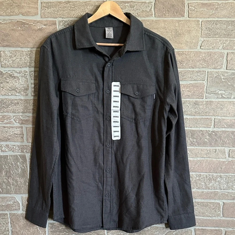 Hurley Men's Brushed Flannel Long Sleeve Button Up Shirt - Picture 2 of 6